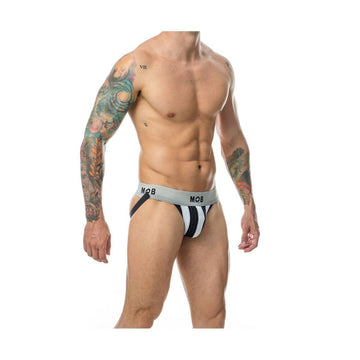 Thong Mob Eroticwear White Black XXL