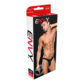 Thong Envy Lowrise Zip Black S/M