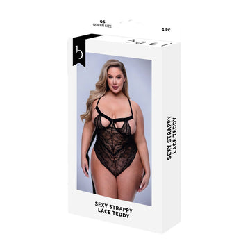 Leotard Baci Lingerie Sexy Strappy Lace Black Queen