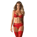 Lace Underwear Set Obsessive Heartina Red S/M