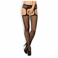 Stockings with Garter Obsessive Garter stockings S232 S/M/L Black