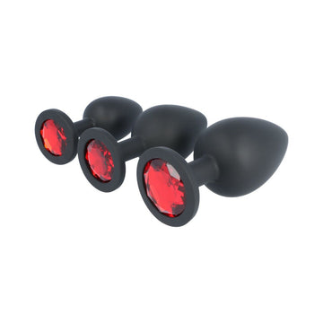 Anal plug Virgite Black Silicone Set 3 Pieces